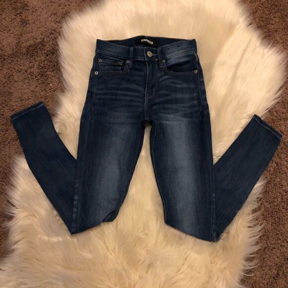 Express stretch denim leggings size 00 - Picture 1 of 9